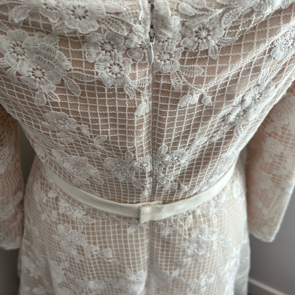 Tadashi Shoji Wedding Dress Size 14 fits like a 12 - Picture 5 of 16